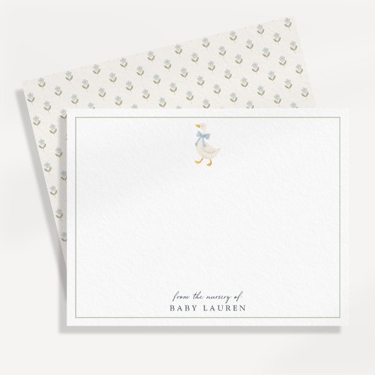 Vintage Storybook Goose Nursery Note Card 招待状
