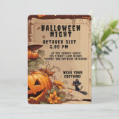 Vintage Storybook Kids Halloween Party Custom 招待状 (スタンド正面)