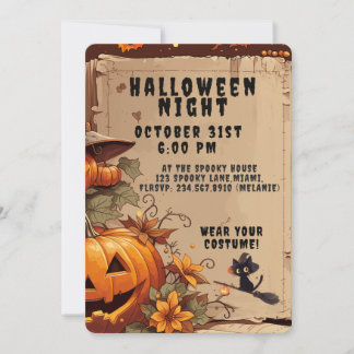 Vintage Storybook Kids Halloween Party Custom 招待状