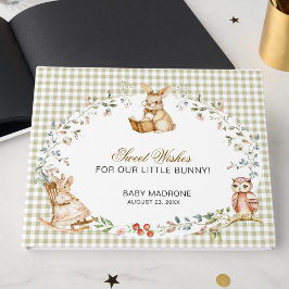 Vintage Storybook Little Bunny Woodland Baby Showe ゲストブック