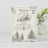 Vintage Storybook Style Woodland Animal Birthday 招待状 (スタンド正面)