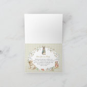 Vintage Storybook Woodland Bunny Baby Shower サンキューカード (内部)