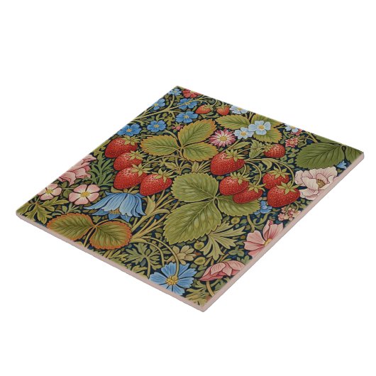 Vintage Strawberries and Flowers タイル (側面)