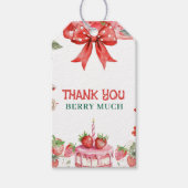 Vintage Strawberry Berry First Birthday  ギフトタグ (正面)