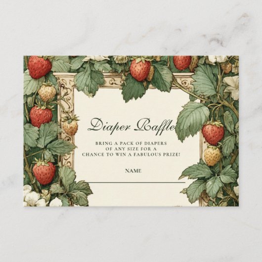 Vintage Strawberry Cottag Diapper Raffle  エンクロージャーカード (正面)