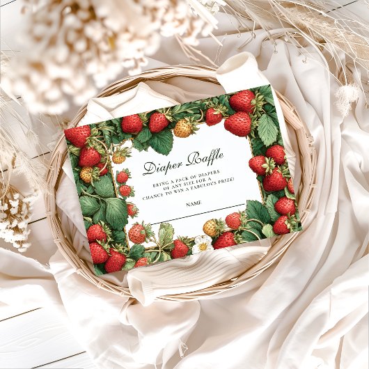 Vintage Strawberry Cottag Diapper Raffle Enclosure エンクロージャーカード