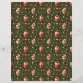 Vintage Strawberry Cupcakes Scrapbook Paper (正面)