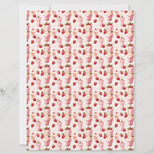 Vintage Strawberry Farm Scrapbook Paper (正面)