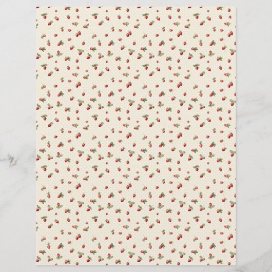 Vintage Strawberry Farm Scrapbook Paper (正面)