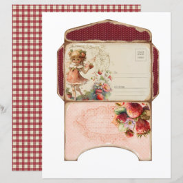 Vintage Strawberry Farm Scrapbook Paper