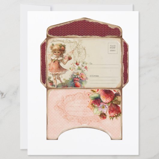 Vintage Strawberry Farm Scrapbook Paper (正面)