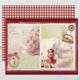 Vintage Strawberry Farm Scrapbook Paper