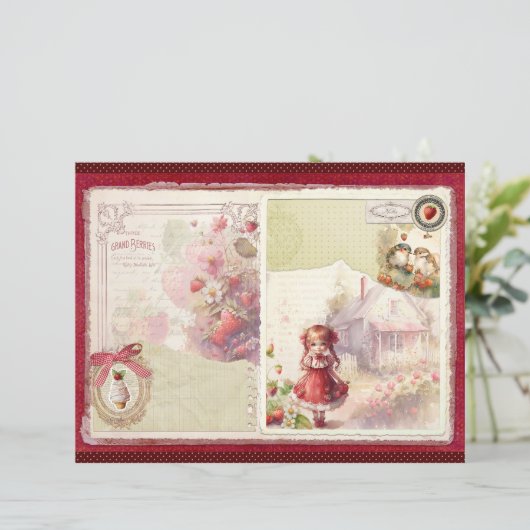 Vintage Strawberry Farm Scrapbook Paper (スタンド正面)