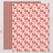 Vintage Strawberry Farm Scrapbook Paper (正面/裏面)