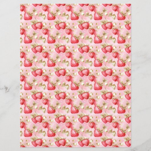 Vintage Strawberry Farm Scrapbook Paper (正面)