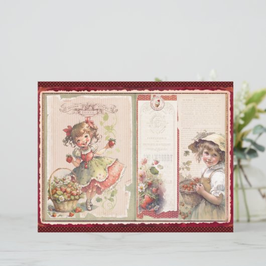 Vintage Strawberry Farm Scrapbook Paper (スタンド正面)