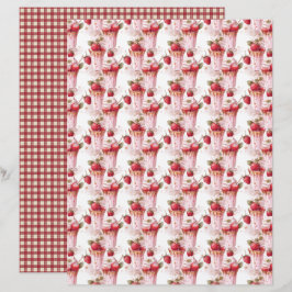Vintage Strawberry Farm Scrapbook Paper