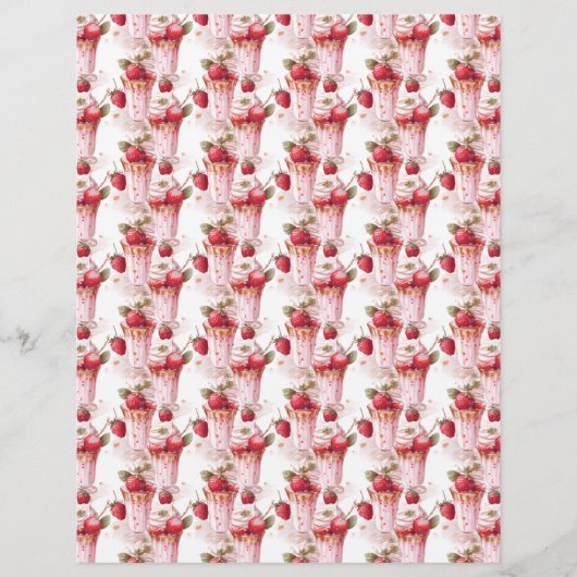 Vintage Strawberry Farm Scrapbook Paper (正面)