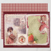 Vintage Strawberry Farm Scrapbook Paper (正面/裏面)