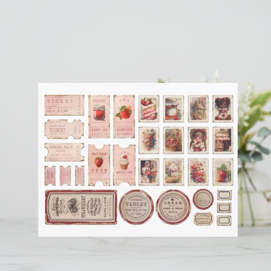 Vintage Strawberry Farm Scrapbook Paper (スタンド正面)