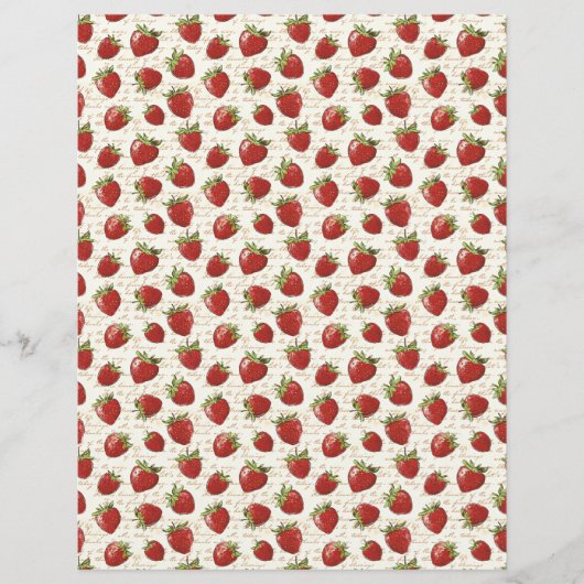Vintage Strawberry Farm Scrapbook Paper (正面)