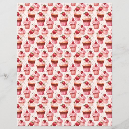 Vintage Strawberry Farm Scrapbook Paper (正面)