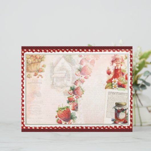 Vintage Strawberry Farm Scrapbook Paper (スタンド正面)