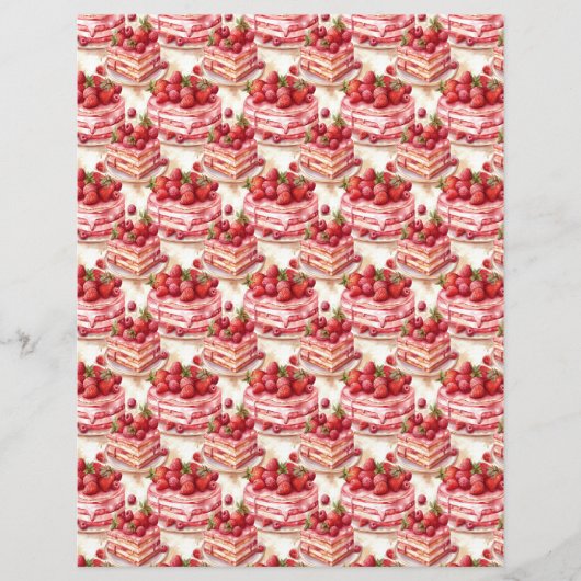 Vintage Strawberry Farm Scrapbook Paper (正面)