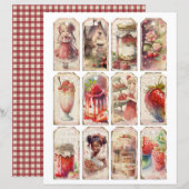 Vintage Strawberry Farm Scrapbook Paper (正面/裏面)