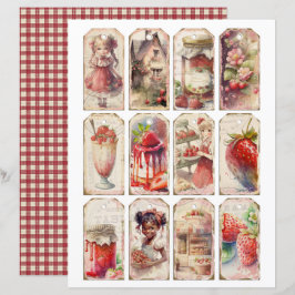 Vintage Strawberry Farm Scrapbook Paper