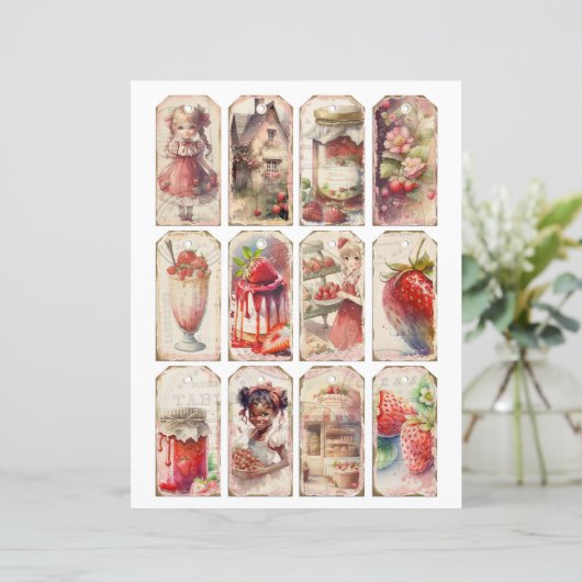 Vintage Strawberry Farm Scrapbook Paper (スタンド正面)