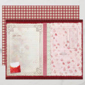 Vintage Strawberry Farm Scrapbook Paper (正面/裏面)