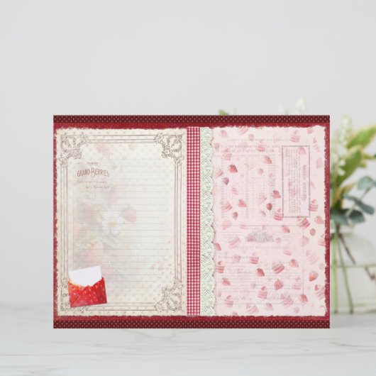 Vintage Strawberry Farm Scrapbook Paper (スタンド正面)