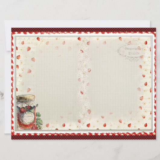Vintage Strawberry Farm Scrapbook Paper (正面)