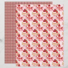 Vintage Strawberry Farm Scrapbook Paper