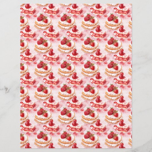 Vintage Strawberry Farm Scrapbook Paper (正面)