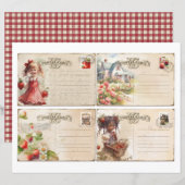 Vintage Strawberry Farm Scrapbook Paper (正面/裏面)