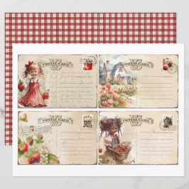 Vintage Strawberry Farm Scrapbook Paper
