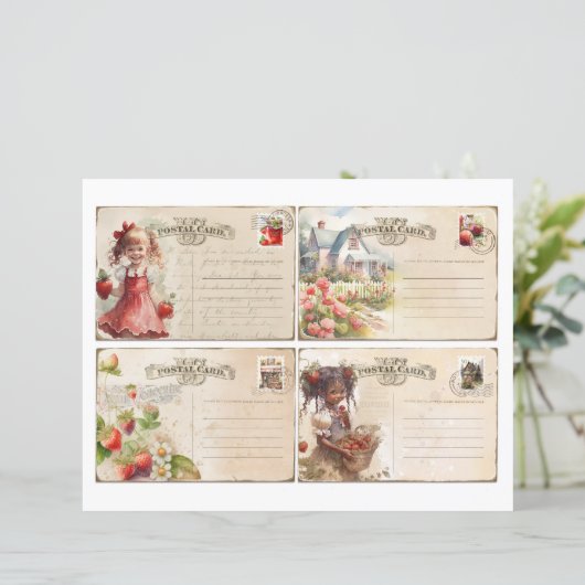 Vintage Strawberry Farm Scrapbook Paper (スタンド正面)