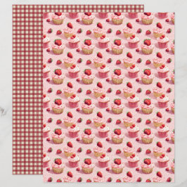 Vintage Strawberry Farm Scrapbook Paper