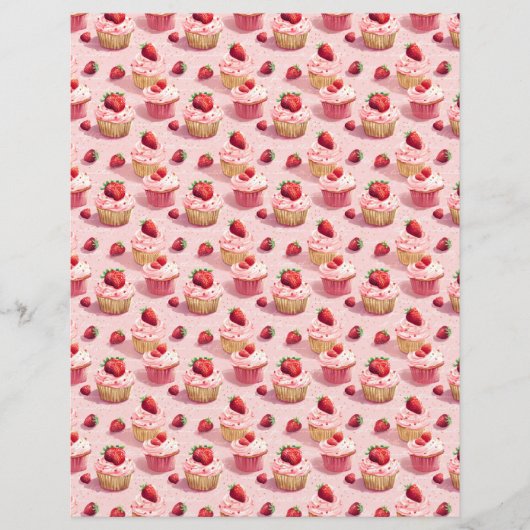 Vintage Strawberry Farm Scrapbook Paper (正面)