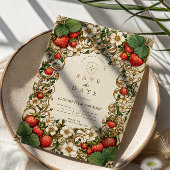 Vintage Strawberry Garden Wedding セーブザデート