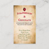 Vintage Strawberry Information Business Card 名刺 (裏面)