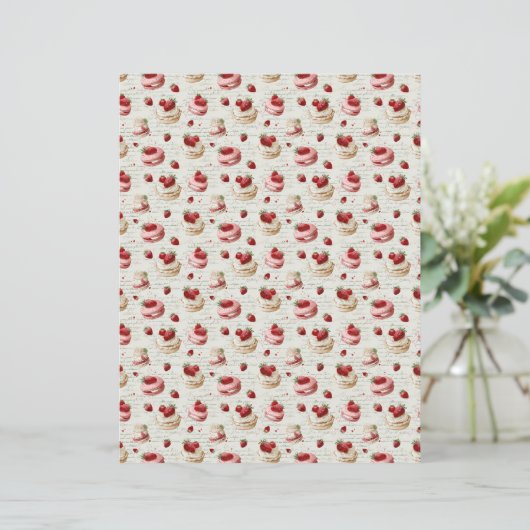 Vintage Strawberry Pie Scrapbook Paper (スタンド正面)