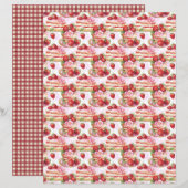 Vintage Strawberry Pie Scrapbook Paper (正面/裏面)