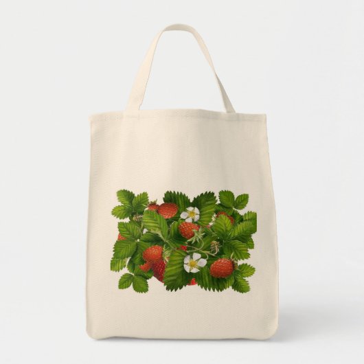 Vintage Strawberry Plant トートバッグ (正面)