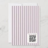 vintage stripe bow Baby Shower QR Invitation 招待状 (裏面)