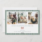 Vintage Stripe Bow Christmas Photo Holiday Card  シーズンカード (裏面)