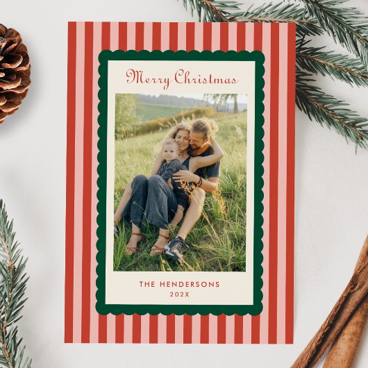 Vintage Stripes and Scallops Photo シーズンカード