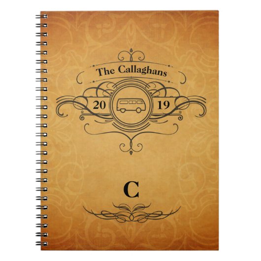 Vintage StyleヴァンTravel Journal ノートブック (正面)